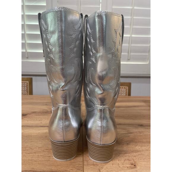 Nine West Women's Yodown Western Boots Silver Size 9 NWOB - Picture 8 of 11